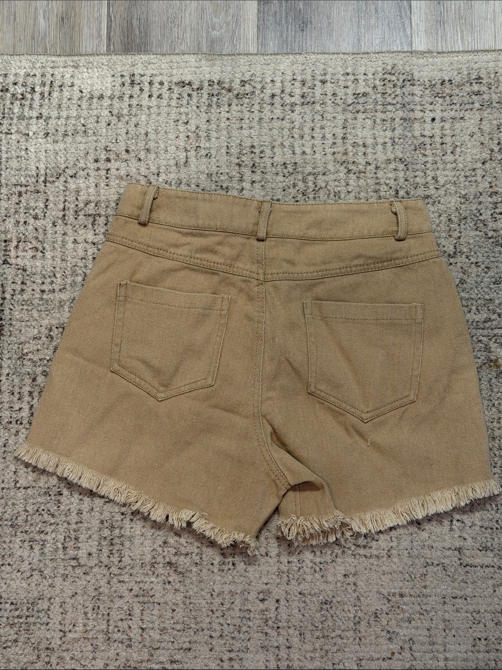 Tan Distressed Fringe Embellished Women's Shorts- MAKE OFFER - Picture 4 of 4